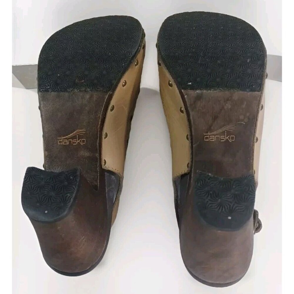 Dansko Rowena Sand Dollar Tan Leather Slingback Clogs Heel Sz EU 41 US 9โฆ - Picture 8 of 10